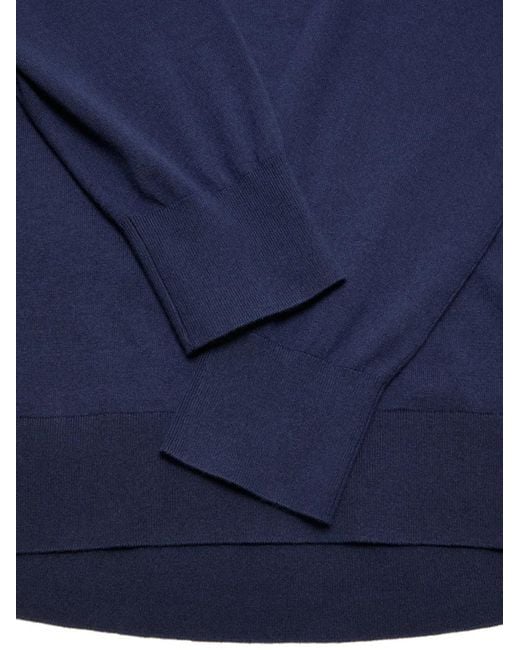 Acne Blue Contrast-Collar Silk-Blend Sweater