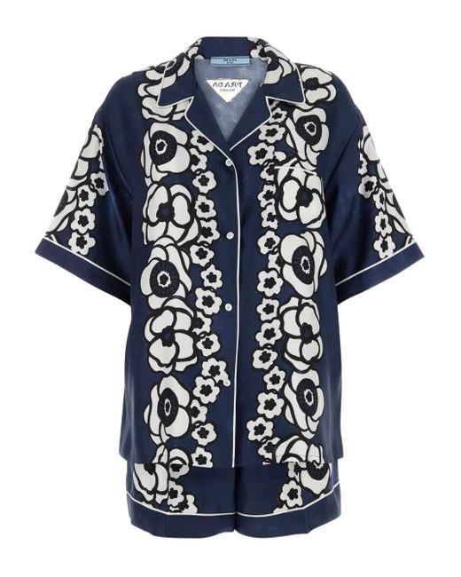 Pyjama À Fleurs Prada en coloris Blue
