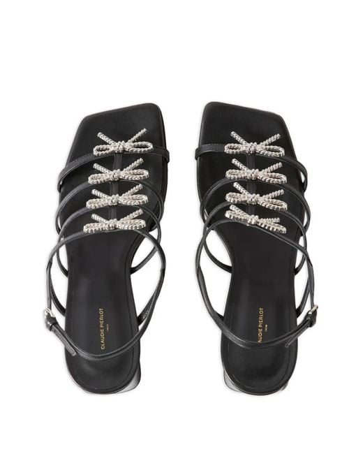 Claudie Pierlot リボンディテール ストラップ サンダル Metallic