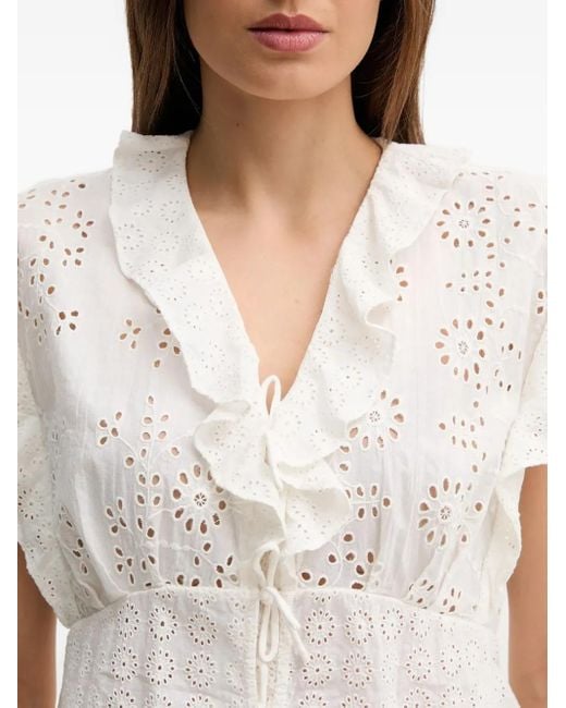 Top con detalle de volantes Pedro Del Hierro Madrid de color White