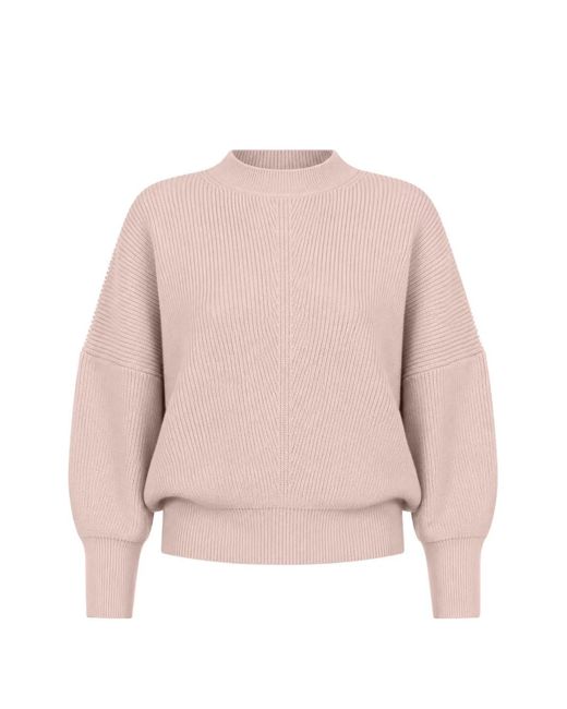Sa Su Phi Pink Batwing Ribbed-Knit Sweater