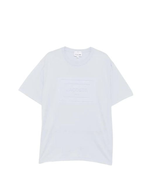 Lacoste White Logo-Embroidered T-Shirt