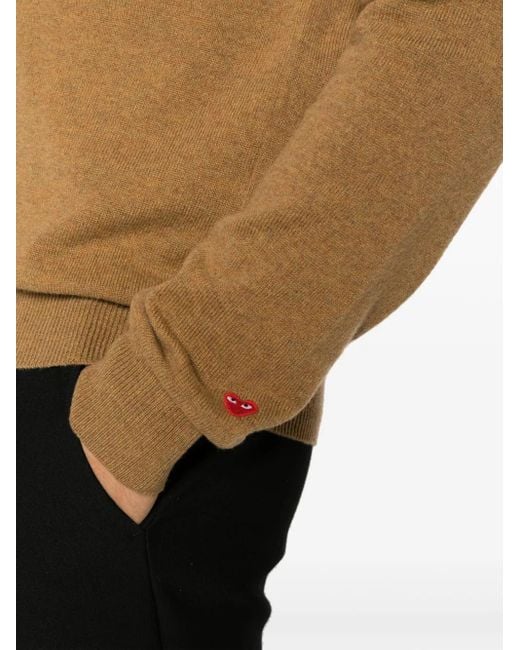 Cardigan Boutonné À Col V COMME DES GARÇONS PLAY pour homme en coloris Brown