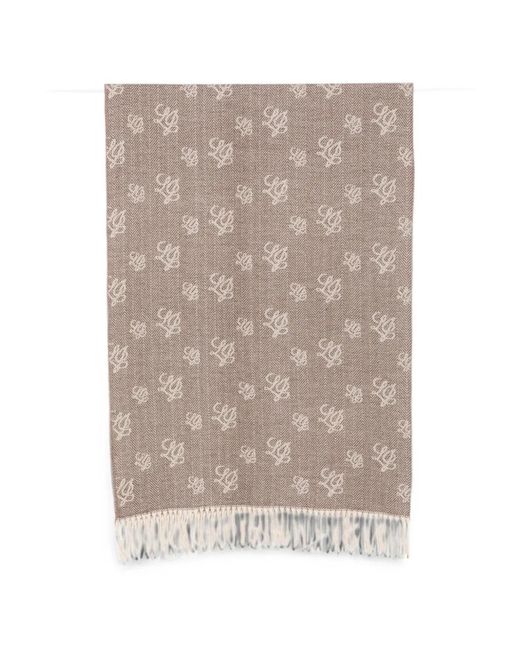 Liu Jo Natural Herringbone Monogram Scarf