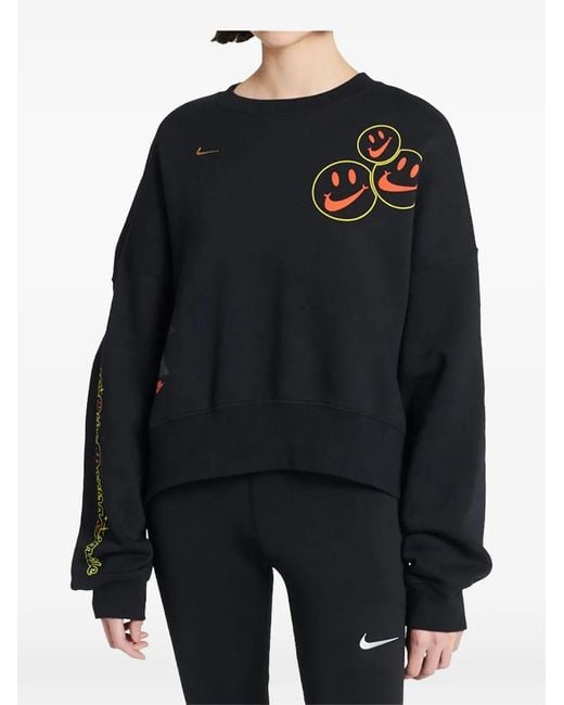 Nike レディース ブラック Smiley スウェットシャツ