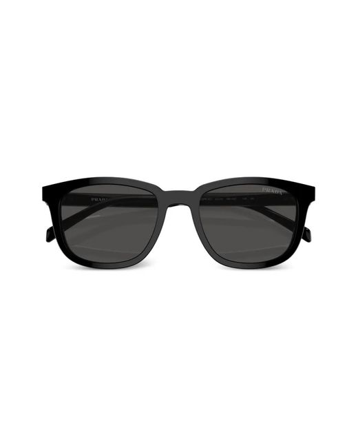 Prada Black Logo-Engraved Square-Frame Sunglasses for men