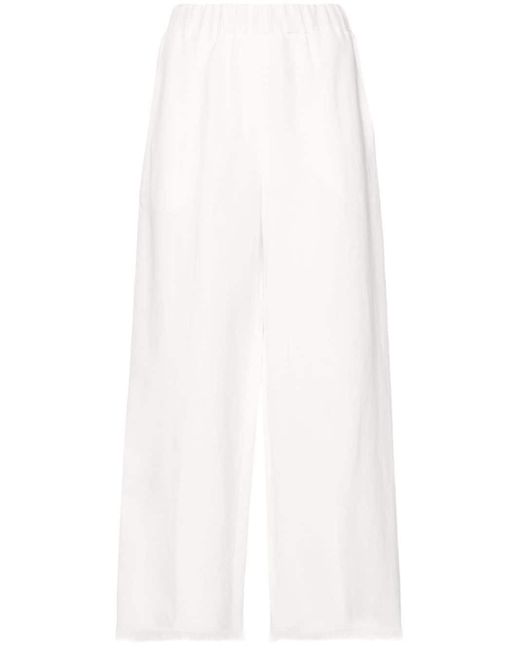 Pantalones rectos con dobladillo deshilachado Antonelli de color White