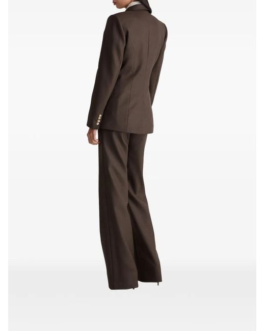 Violante Nessi Brown Sir Double-Breasted Hexagonal-Button Blazer