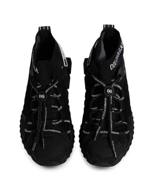 Dolce & Gabbana Black Sorrento Sock-Style Sneakers