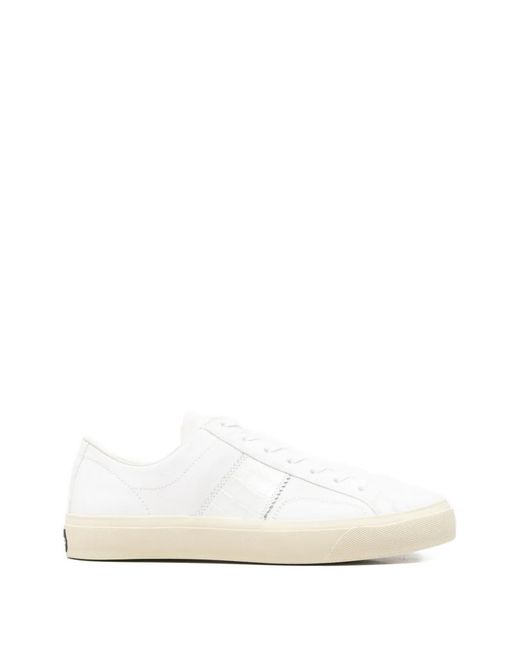 Tom Ford White Lace-Up Sneakers for men