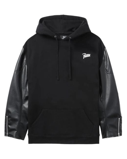 Junya Watanabe Black X Patta Logo-Print Cotton Hoodie for men