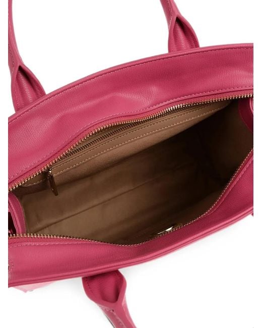 Moschino Pink Logo-Plaque Tote Bag