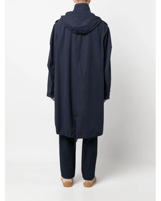A.P.C. Blue Hooded Parka Coat for men