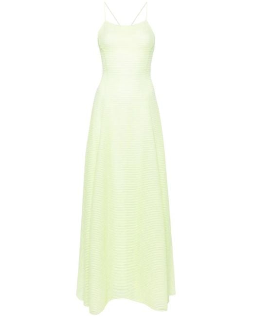 Emporio Armani White Ribbed Maxi Dress
