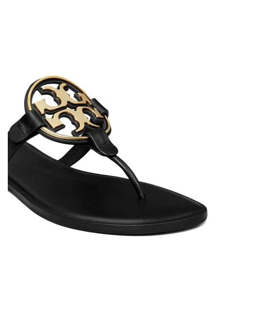 Tory Burch Black Metal Miller Sandals