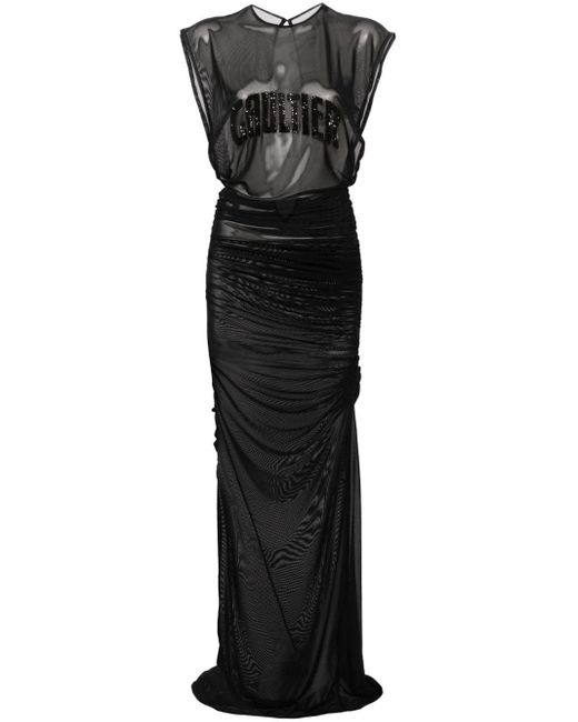 Jean Paul Gaultier Maxi-jurk Met Borduurwerk in het Black