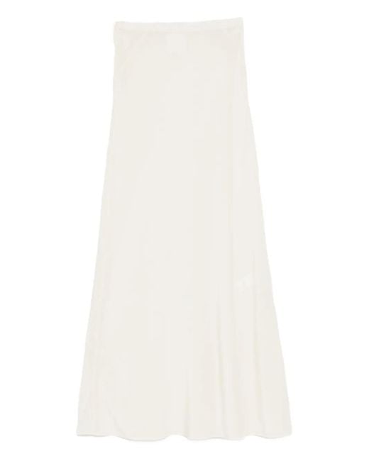 Paris Georgia White Bias-Cut Half-Slip Skirt