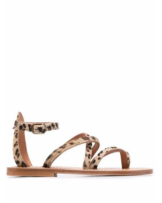 K. Jacques Brown Epicure Leopard-Print Sandals