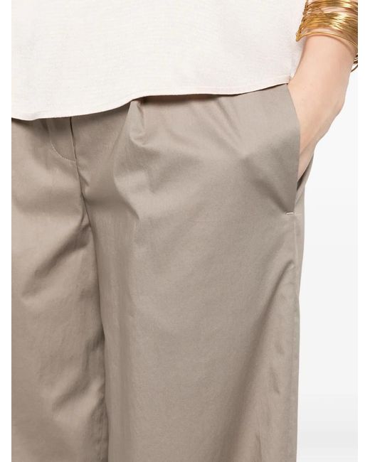 Peserico White Logo-Waistband Pleated Pants