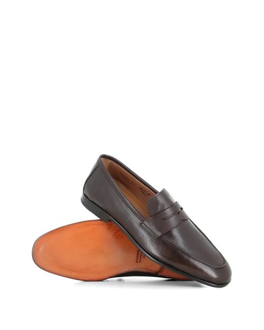 Antonio Maurizi Men\'s Grey Leather Penny Loafers. Antonio Maurizi Penny-Strap Leather Loafers in Gray for Men  main image 4