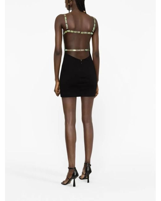 Vestido corto con charreteras The Attico de color Green