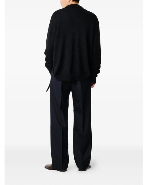 Studio Nicholson Black Hamto Polo Button Cardigan for men