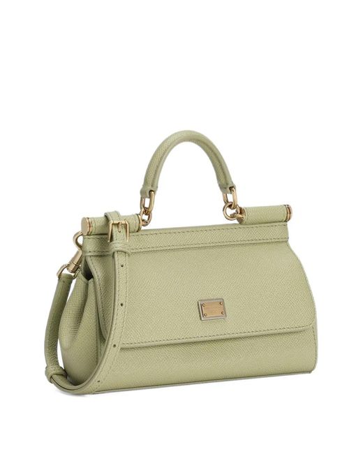 Dolce & Gabbana Metallic Sicily Small Leather Handbag