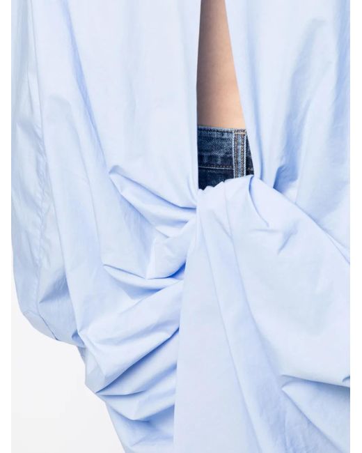 Goen.J Blue Twisted-Back Cotton Shirt