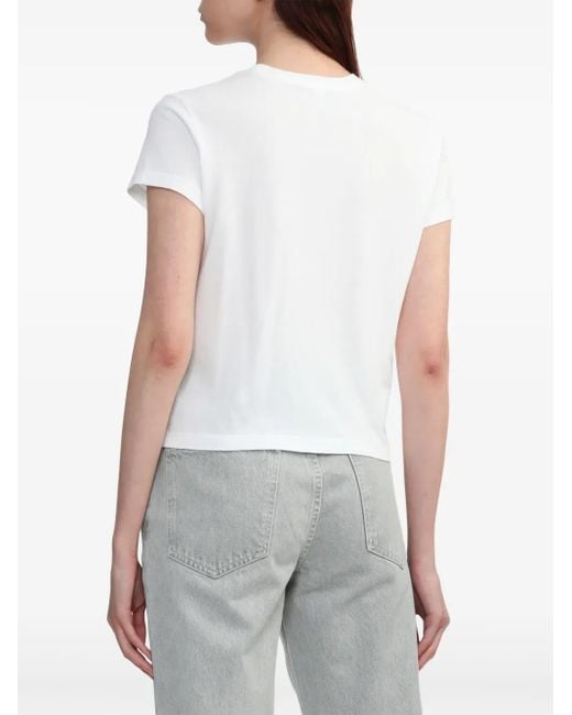 Agolde White Adine Shrunken-Fit Tee