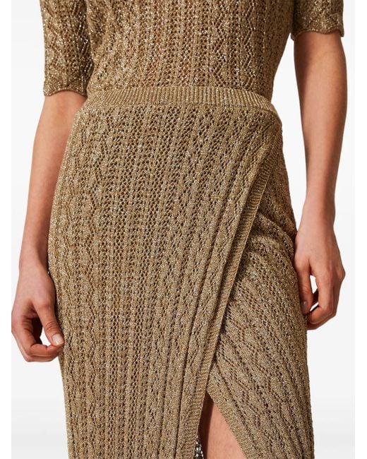 Twinset Natural Knitted Skirt