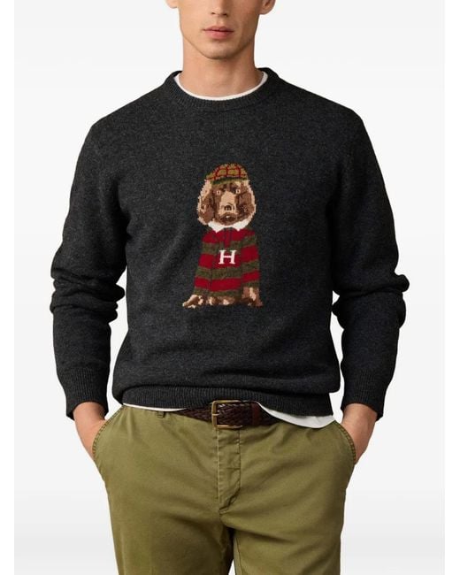 Hackett Harry Strickpullover Mit Grafischem Print in Black für Herren