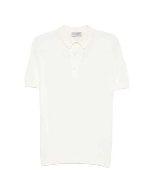 John Smedley White Adrian Short-Sleeves Polo Shirt for men
