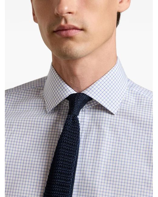 Ralph Lauren Blue Tattersall Twill Shirt for men
