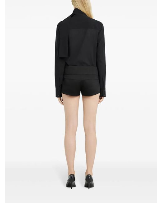 Courreges Black Scarf-Detail Blouse