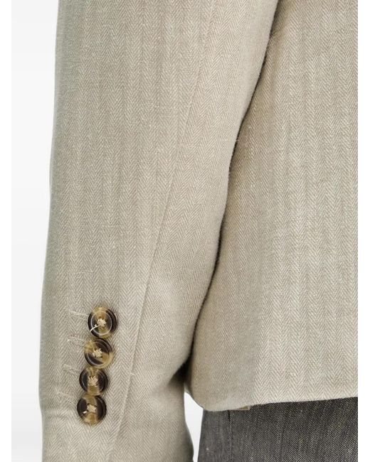 Lindbergh Natural Herringbone Blazer for men