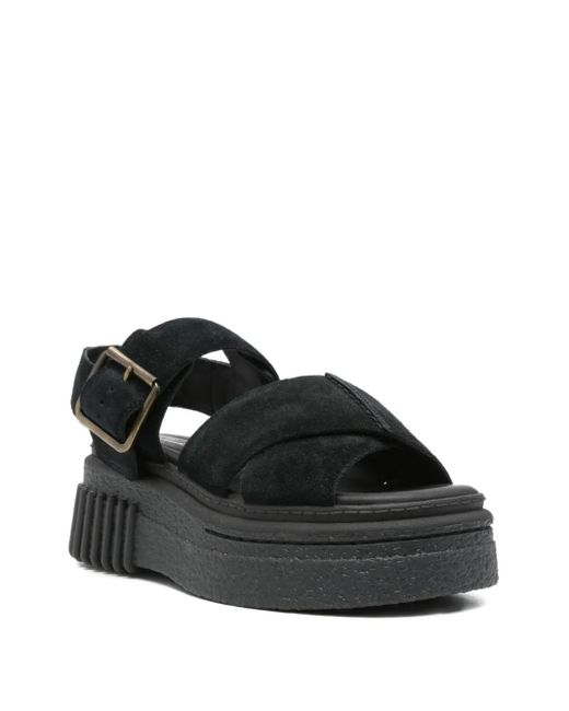 Clarks Black 50Mm Evamar Buckle-Fastening Platform Sandals