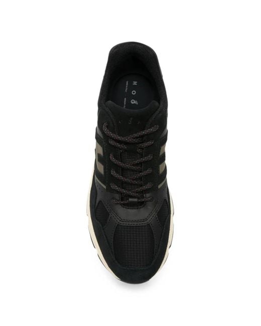 Hogan Black Hyperlight Logo-Patch Panelled Sneakers for men