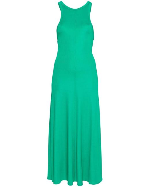 Forte_forte Green Chic Viscose Ribbed Dress