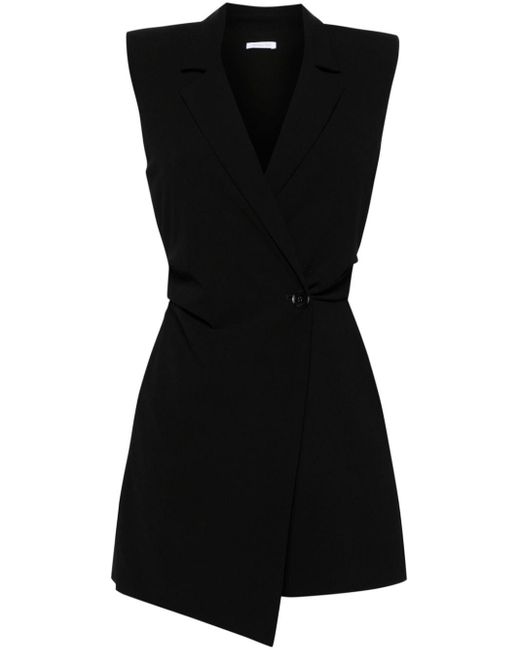 Patrizia Pepe Black Double-breasted Crepe Playsuit