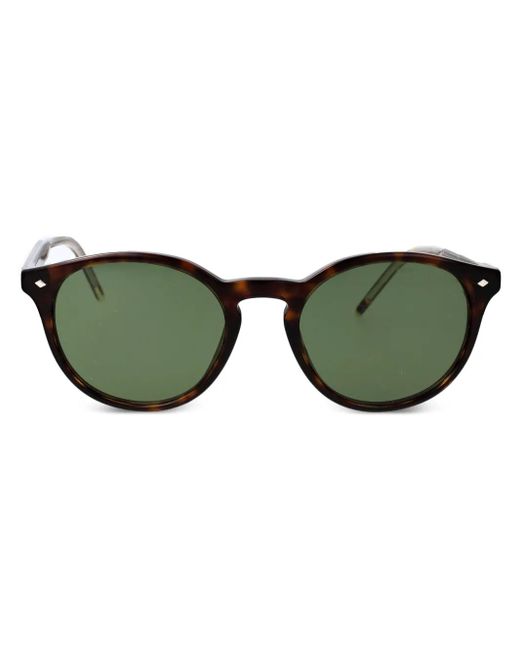 メンズ Giorgio Armani ラウンドフレーム サングラス Green