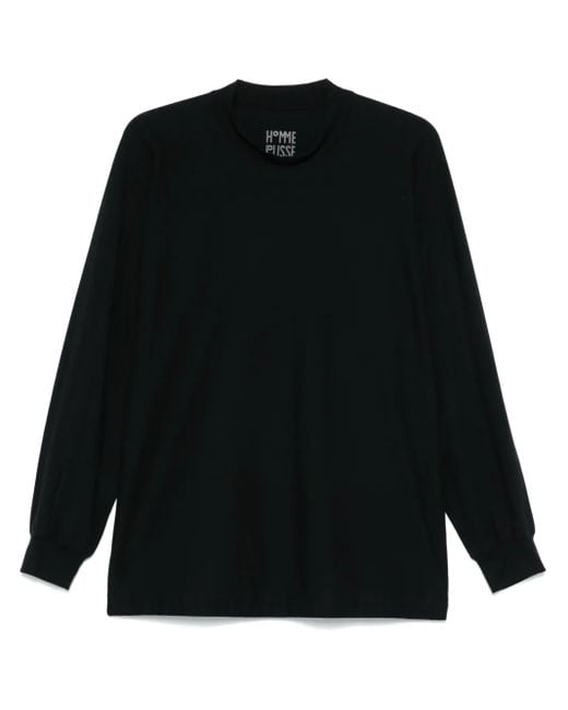 Homme Plissé Issey Miyake Black Cotton T-Shirt for men