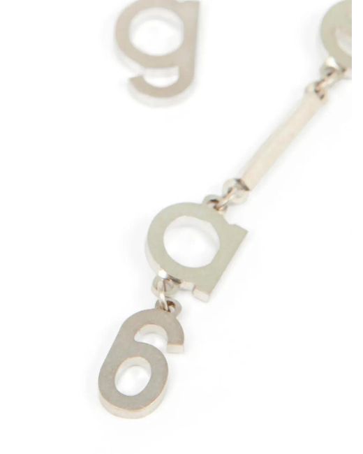 MM6 by Maison Margiela White Letter Logo Earrings