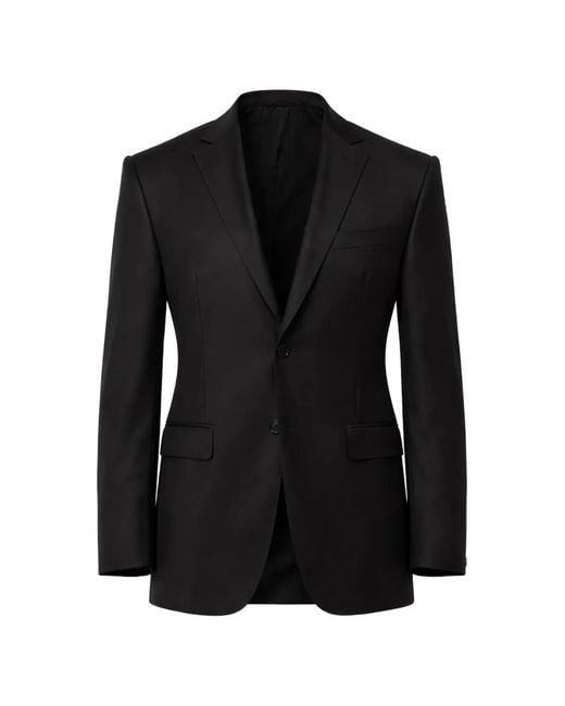 Corneliani Black Single-Breasted Notch-Lapel Blazer for men