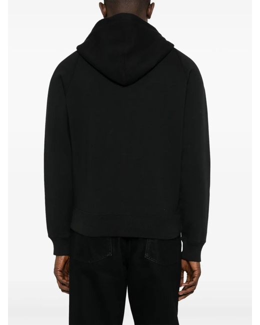 Tom Ford Black Hooded Sweatshirt With Front Zipper for men