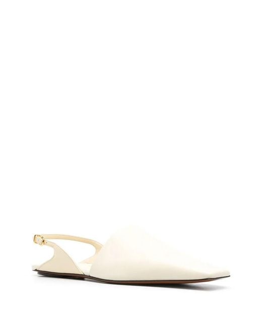 Nanushka White Square-Toe Slingback Mules