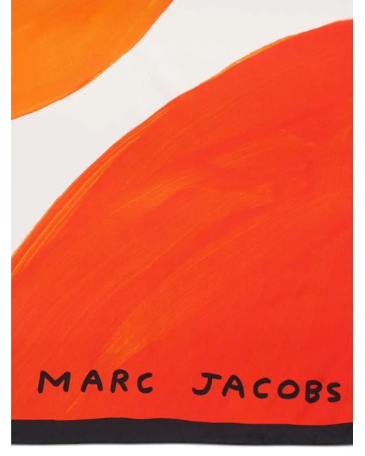 Marc Jacobs Blue Joy-Print Silk Scarf
