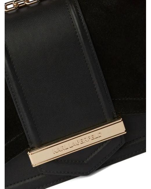 Karl Lagerfeld K/Nova Suède Schoudertas in het Black