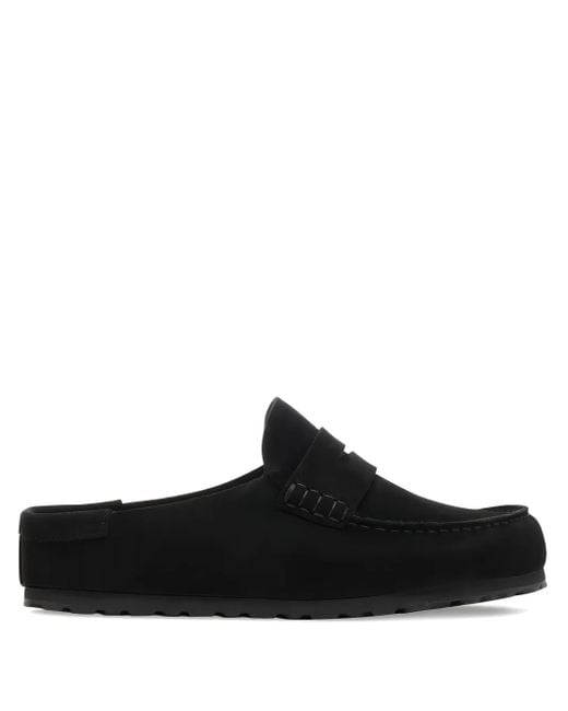 Birkenstock Black Naples Wrapped Penny-Mules aus Wildleder