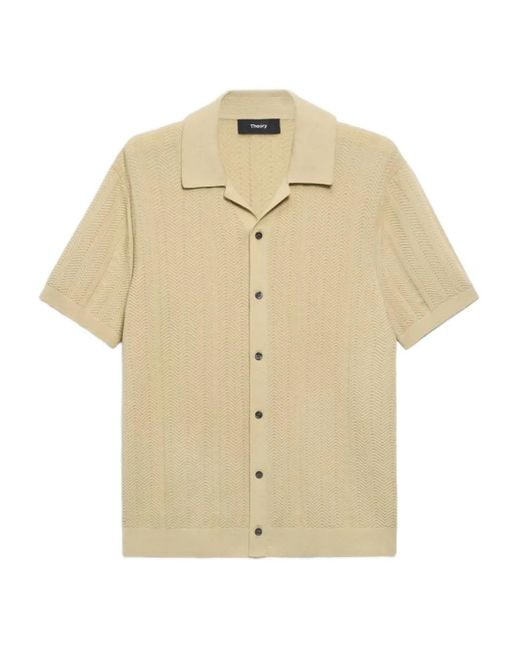メンズ Theory ヘリンボーン シャツ Natural