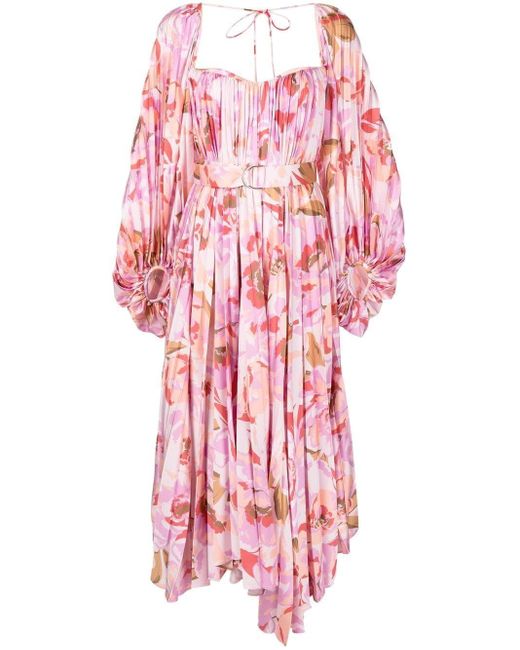 Acler Lothair Peony Floral-print Dress in Pink | Lyst
